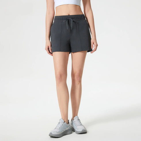 Women's Athletic Lightweight Shorts with Elastic Waist Band & Tie Strings